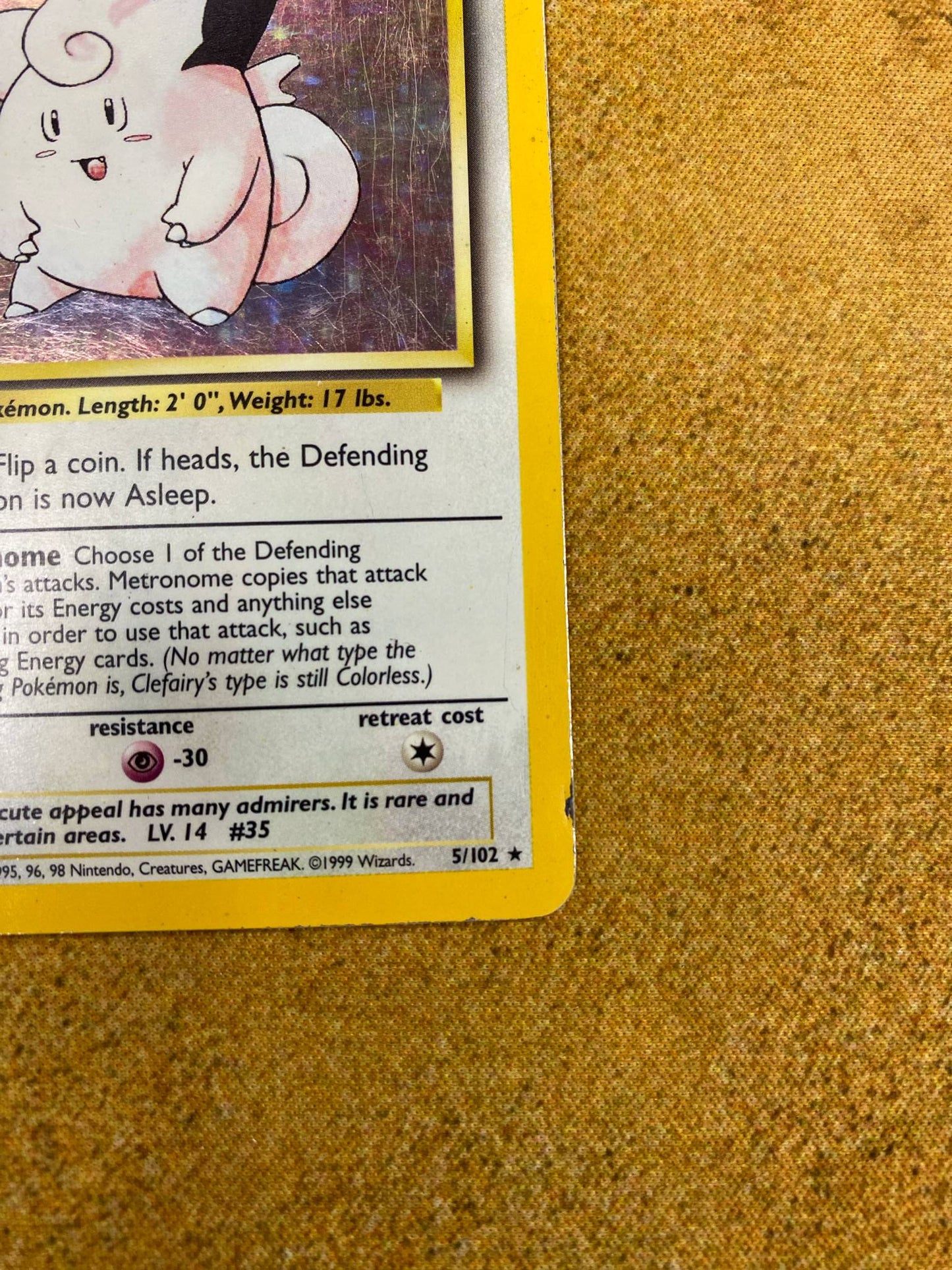 Clefairy Holo 5/102 Base Set Single Pokémon Card