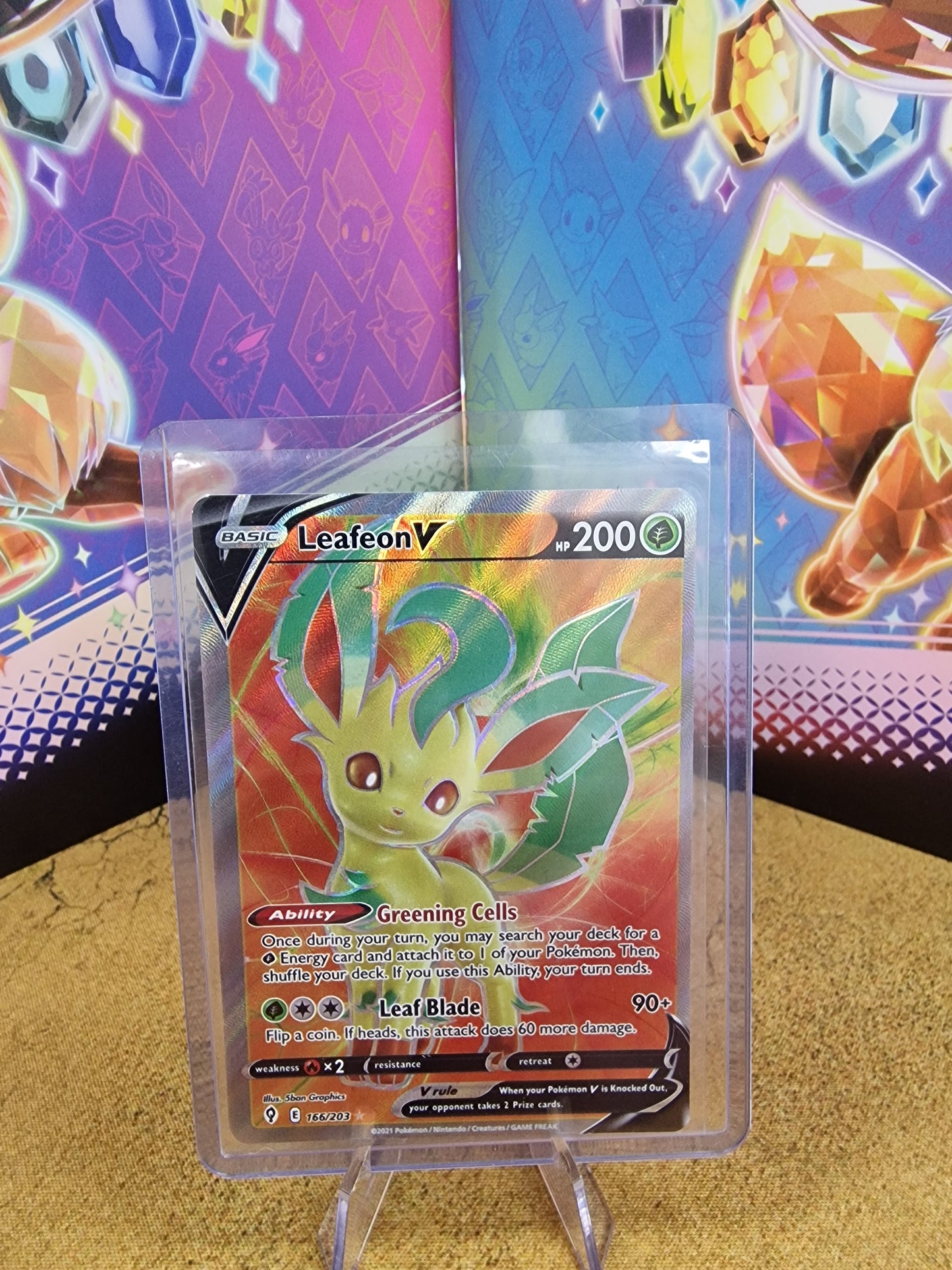 Leafeon V 166/203 Evolving Skies Single Pokémon Card