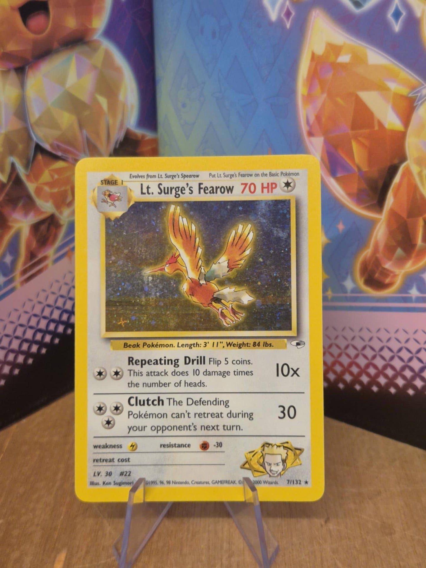 Lt. Surge's Fearow Holo 7/132 Gym Heroes Single Pokémon Card