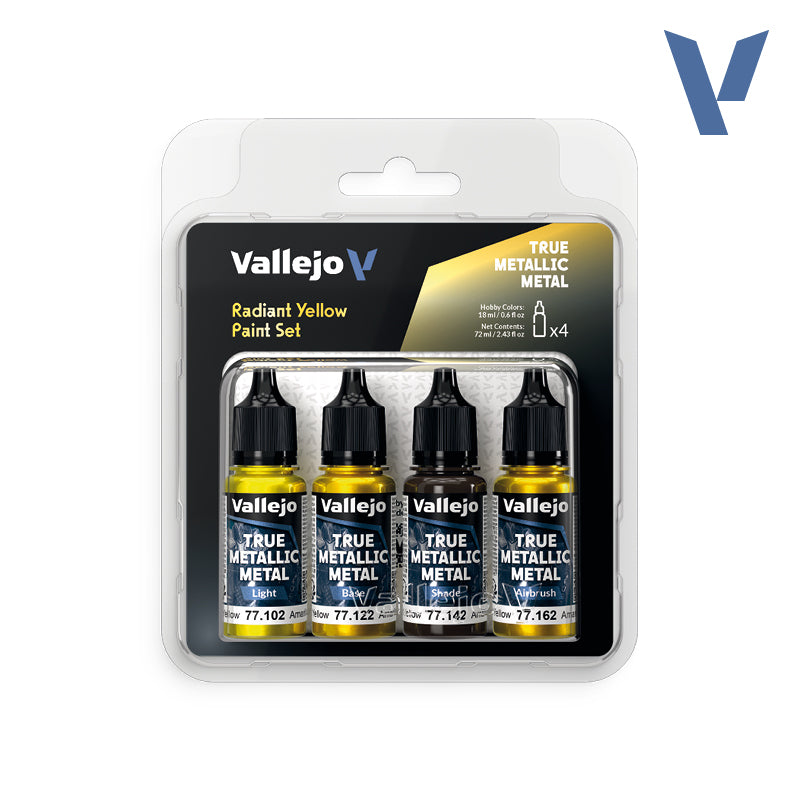 Vallejo True Metallic Metals - Radiant Yellow Paint Set
