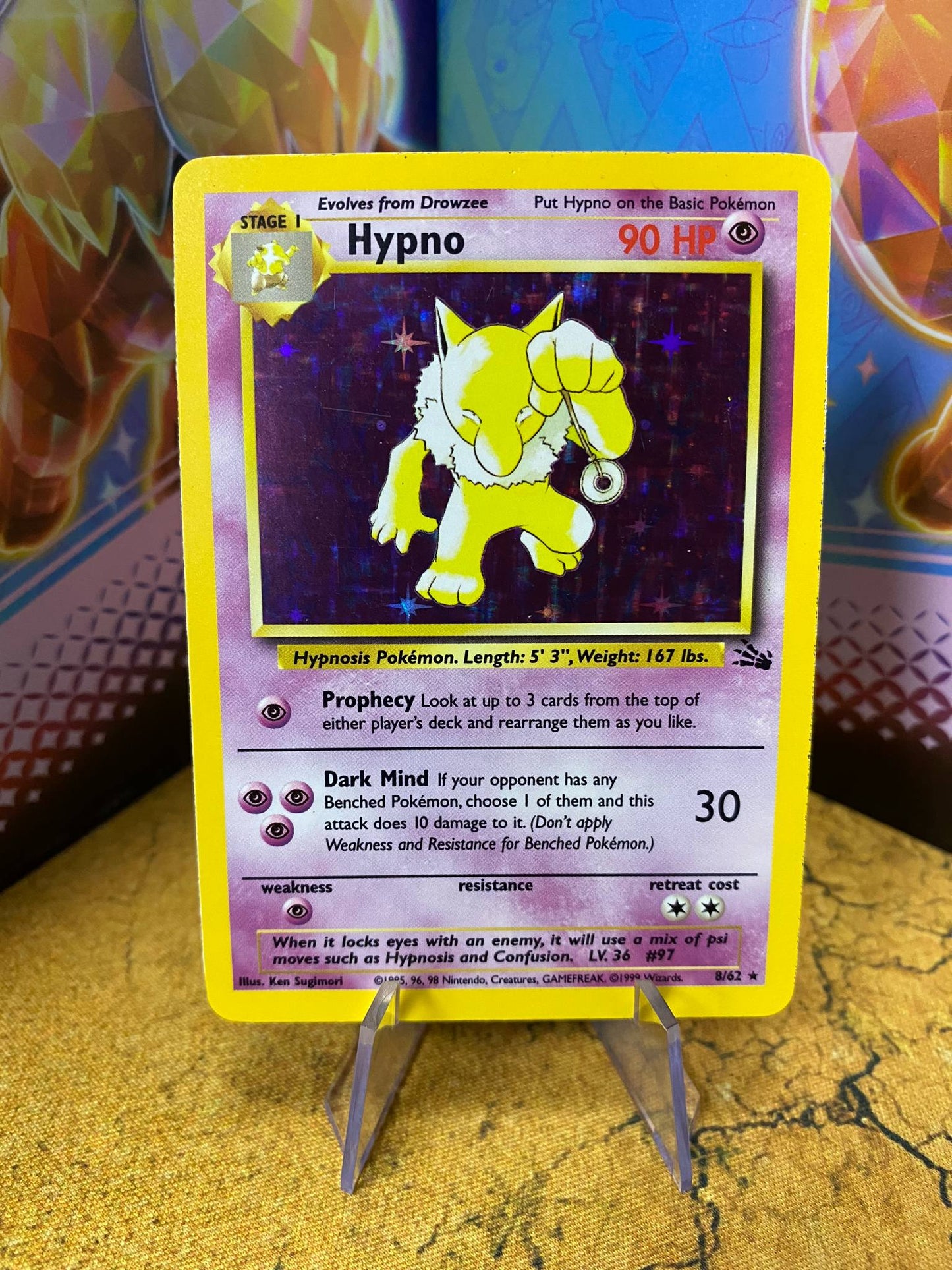 Hypno Holo 8/62 Fossil Single Pokémon Card