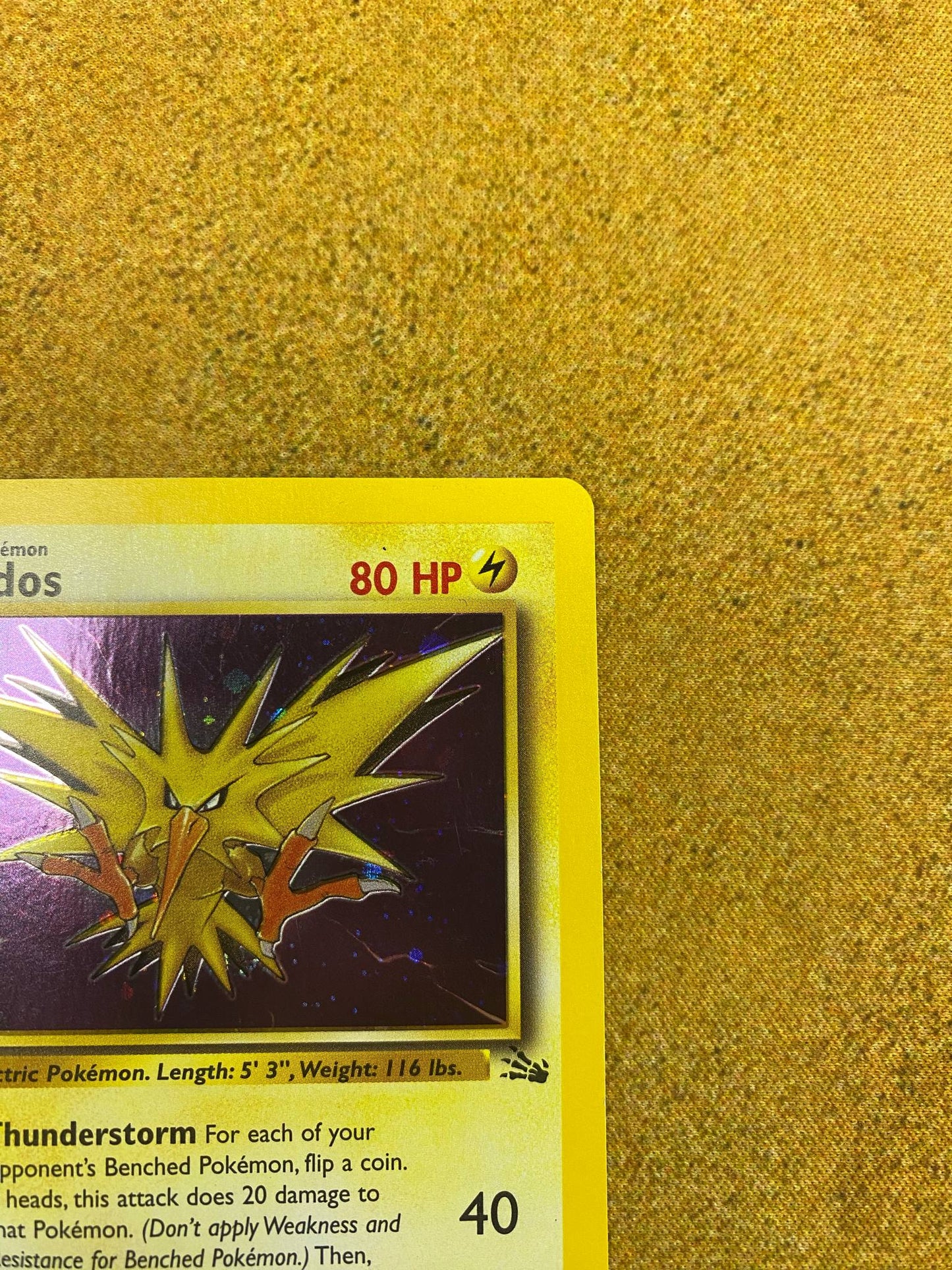 Zapdos Holo 15/62 Fossil Single Pokémon Card