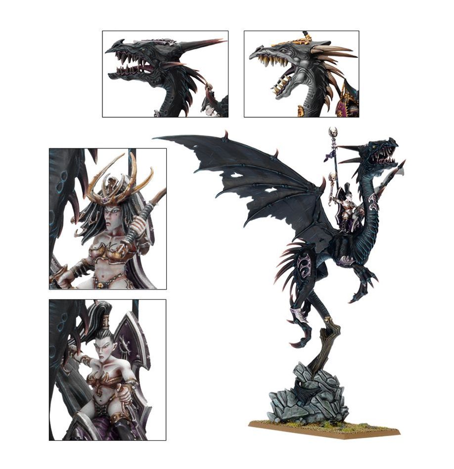 Sorceress on Black Dragon / Dreadlord on Black Dragon