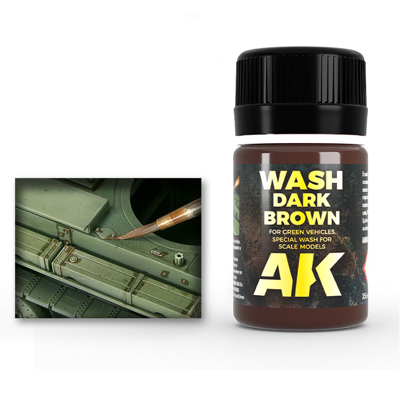 AK Weathering Paints - Dark Brown Wash