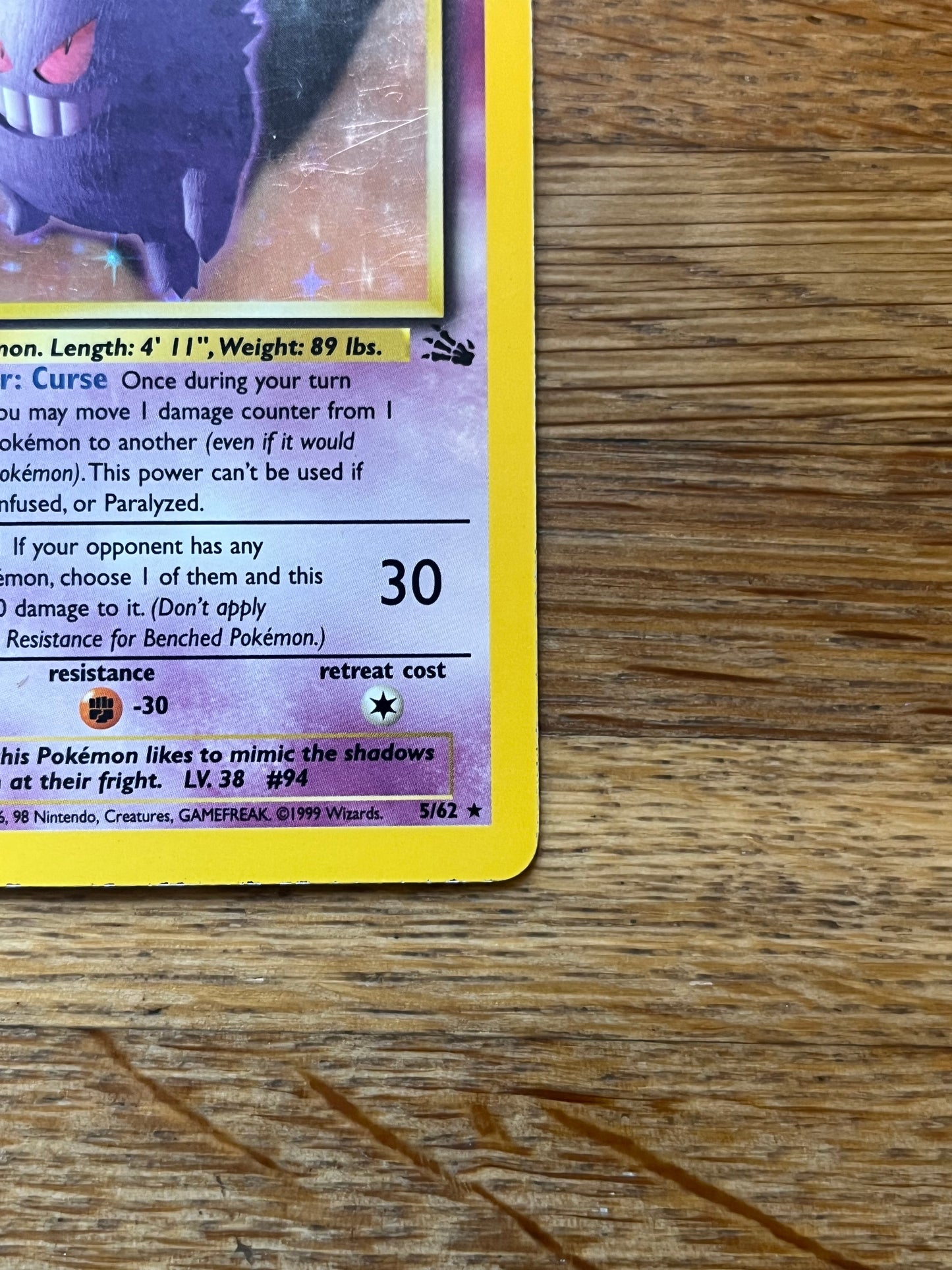 Gengar Holo 5/62 Fossil LP Single Pokemon Card
