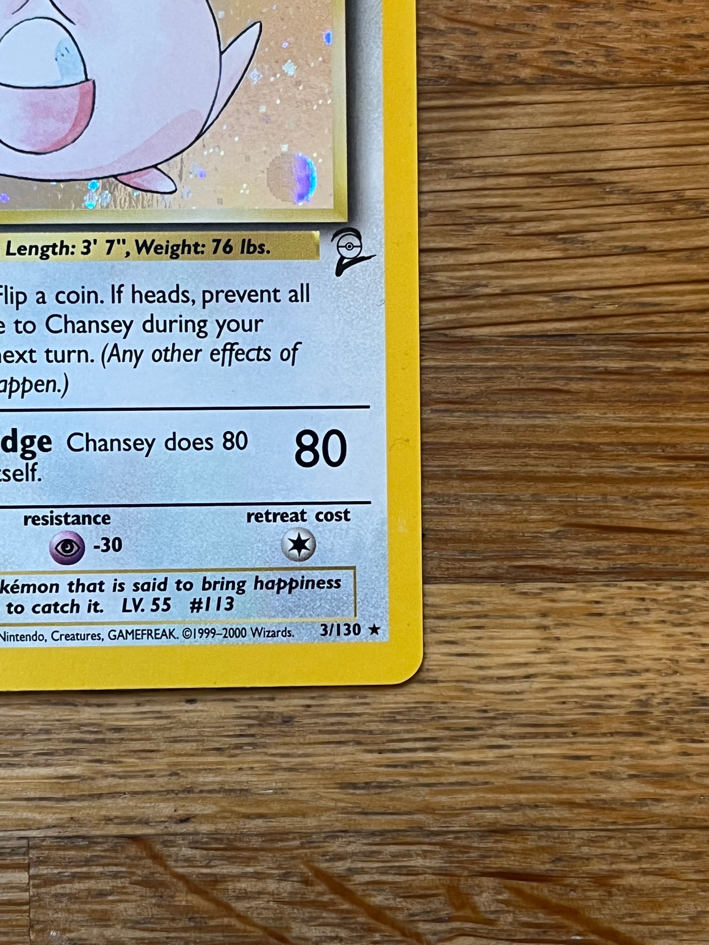 Chansey Holo 3/130 Base Set 2 NM Single Pokemon Card
