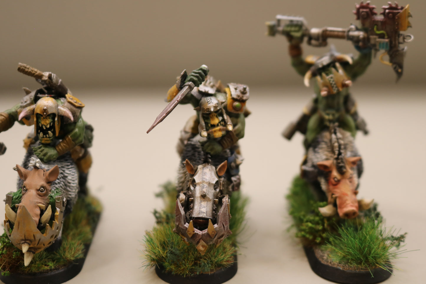 3x Warbikers On Boars #182 VERY Well Painted Orks Warhammer 40k AOS