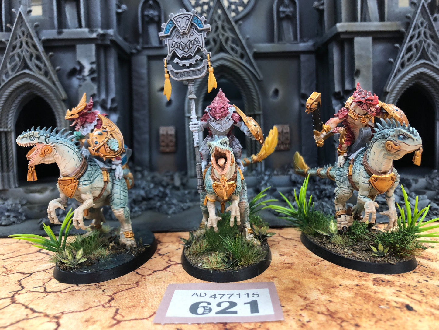 3x Aggradon Lancers #621 VERY Well Painted Seraphon AOS Warhammer 40k