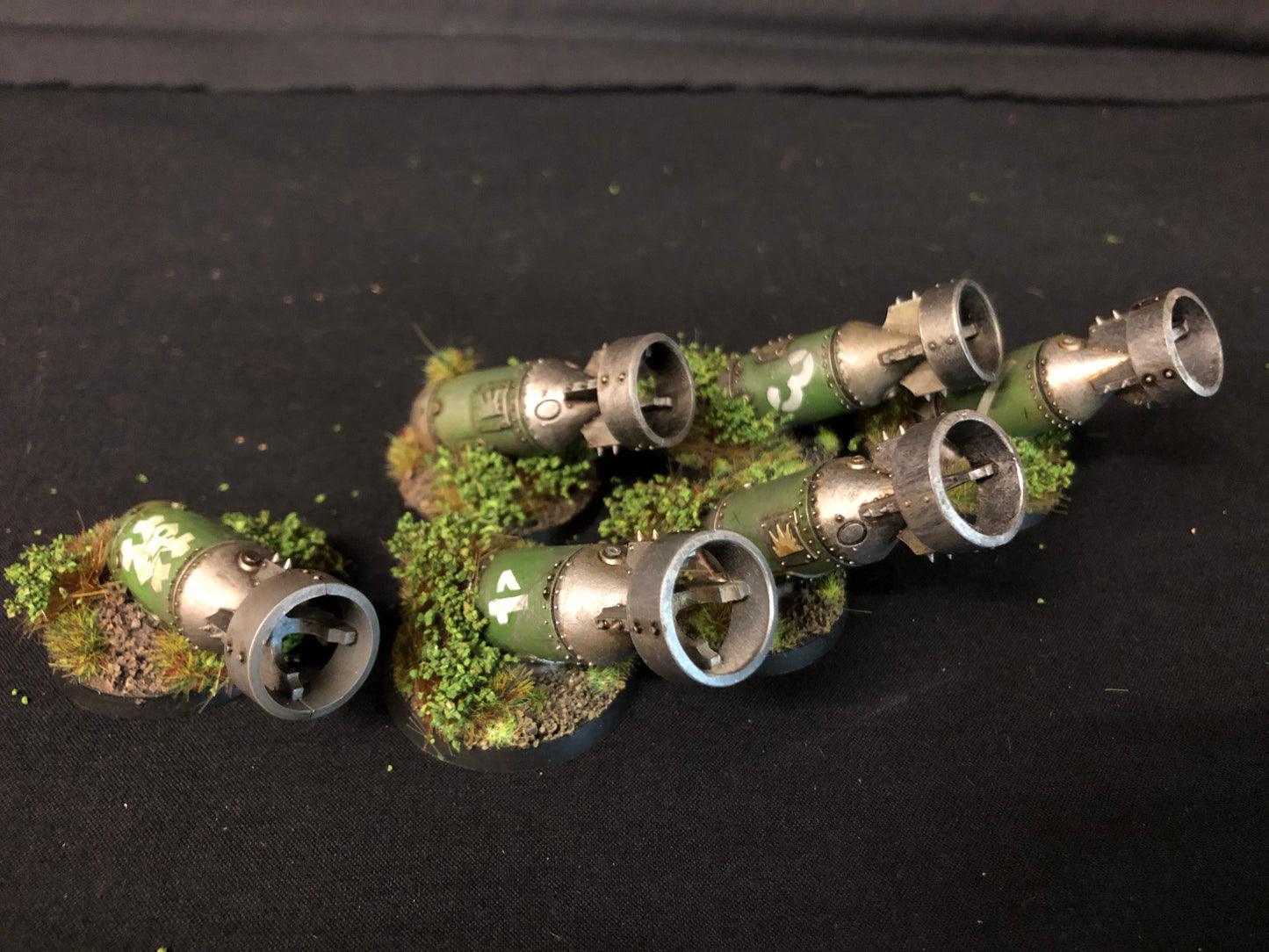 6x Ork Bombs Objective Markers #703 Very Well Painted Orks