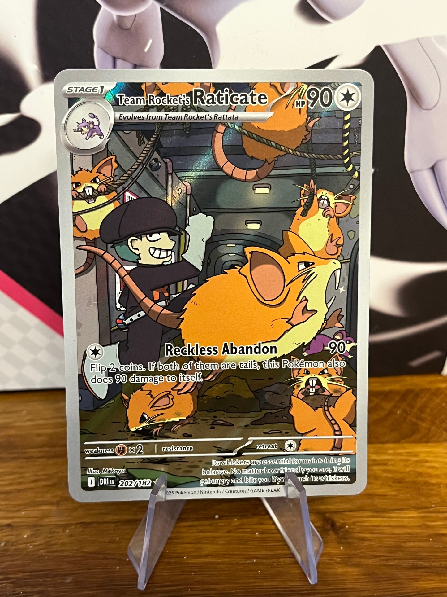Team Rocket's Raticate Illustration Rare 202/182 Destined Rivals NM Single Pokémon Card