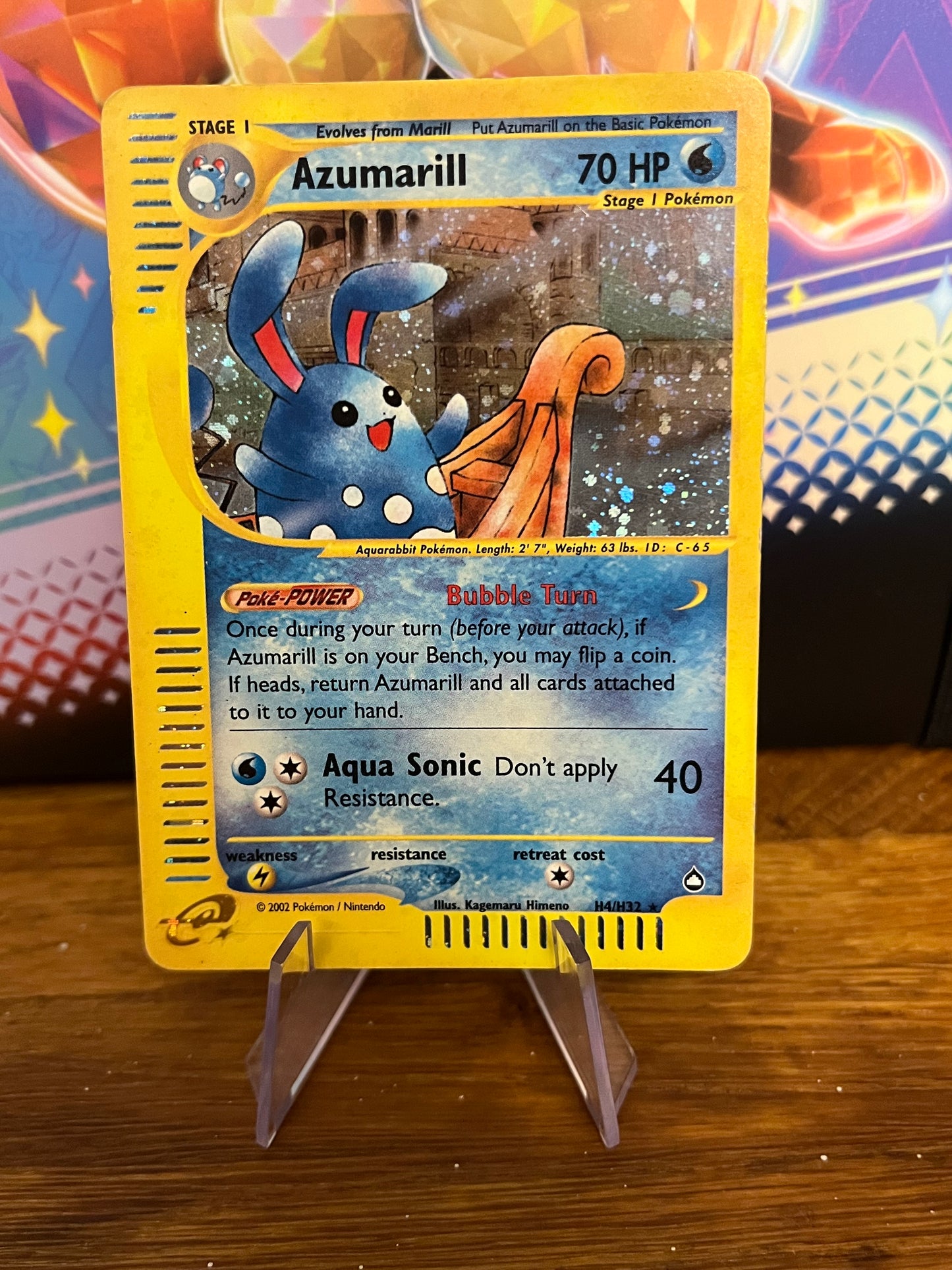 Azumarill Holo H4/H32 Aquapolis NM Single Pokémon Card