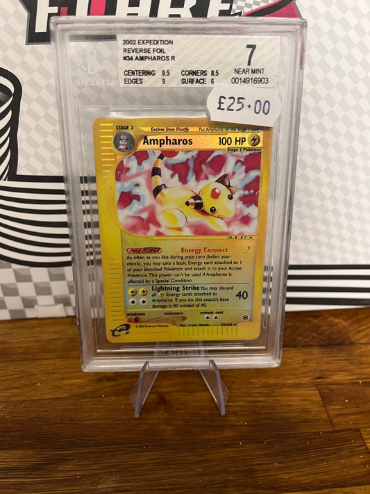 Ampharos 34/165 Expeditions Beckett 7 Graded Pokémon Card
