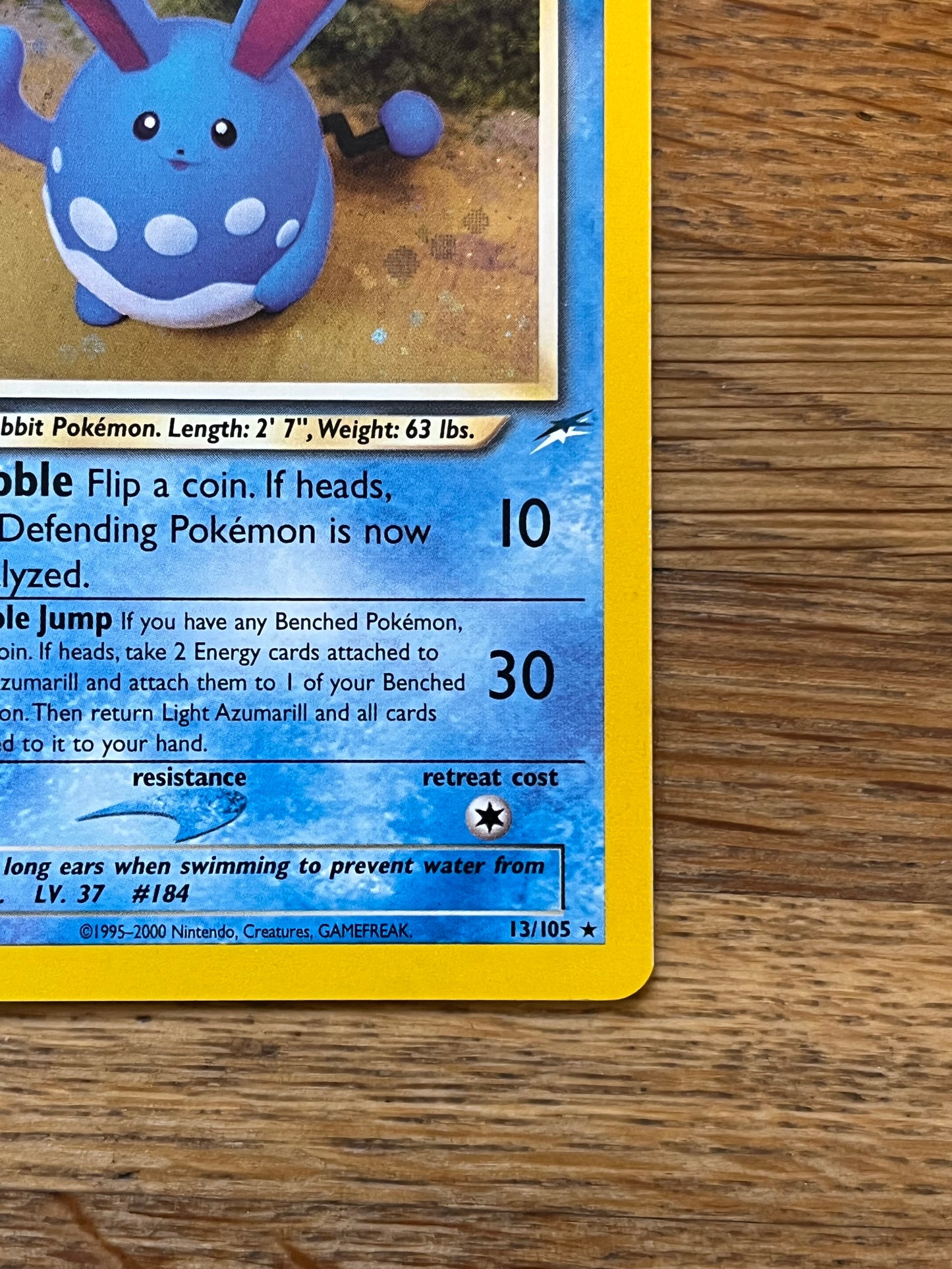 Light Azurmarill Holo 13/105 Neo Destiny NM Single Pokemon Card
