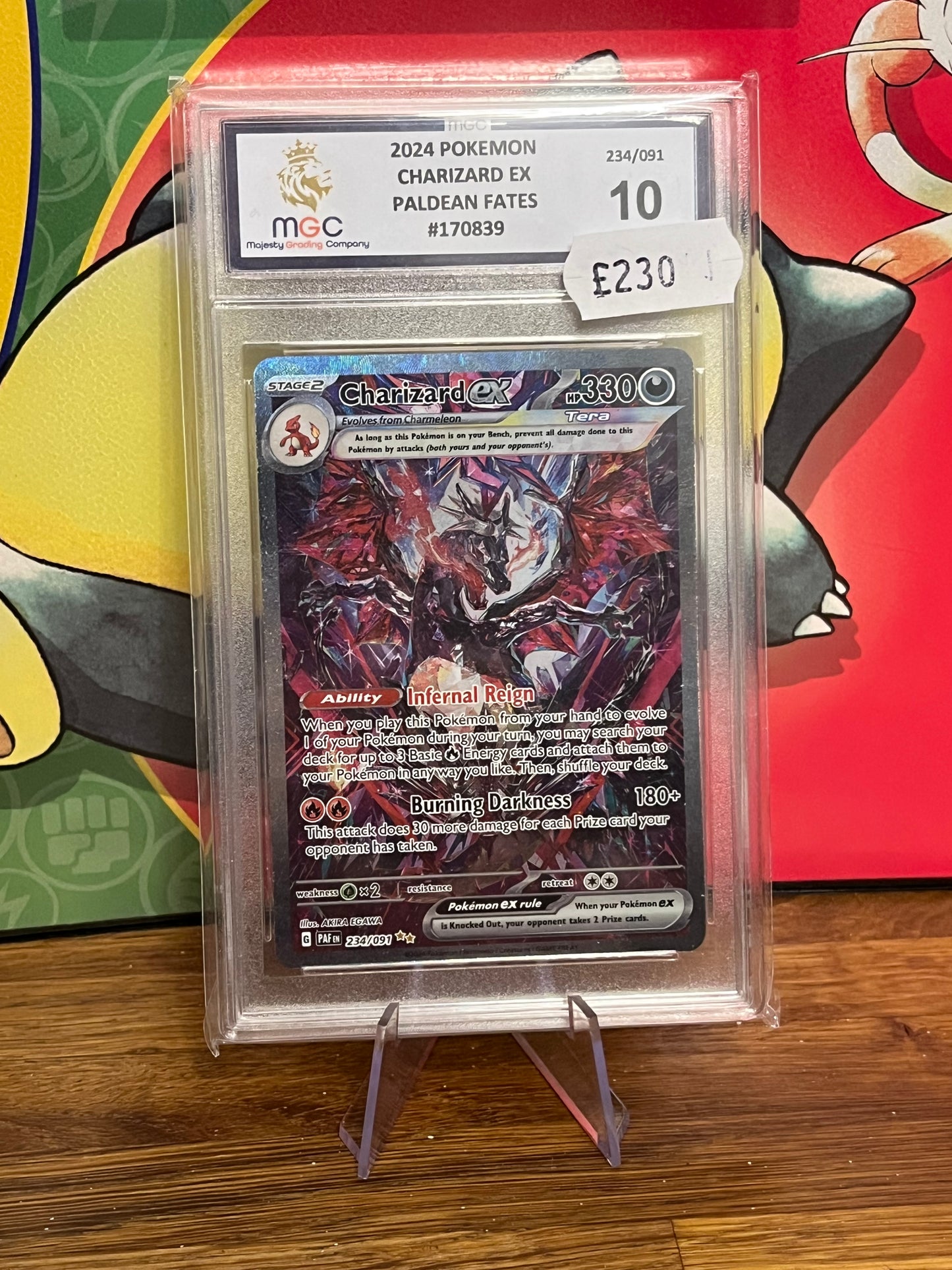 Charizard EX 234/091 Paldean Fates MGC 10 Graded Pokémon Card