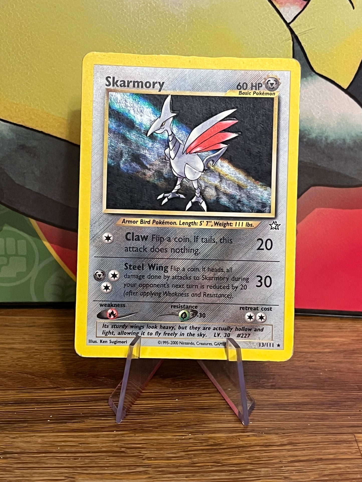 Skarmory Holo SWIRL 13/111 Neo Genesis NM Single Pokemon Card