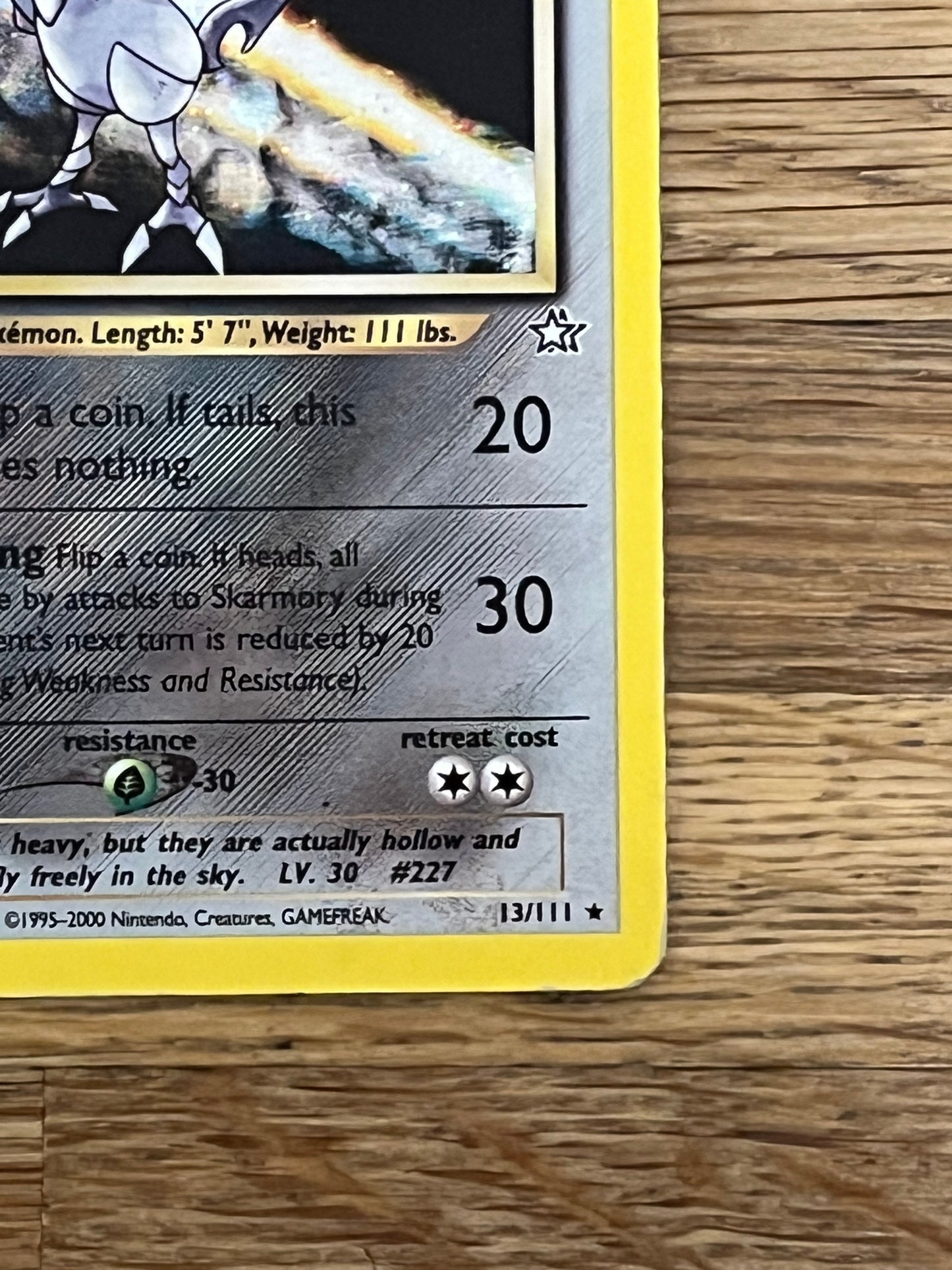 Skarmory Holo SWIRL 13/111 Neo Genesis NM Single Pokemon Card