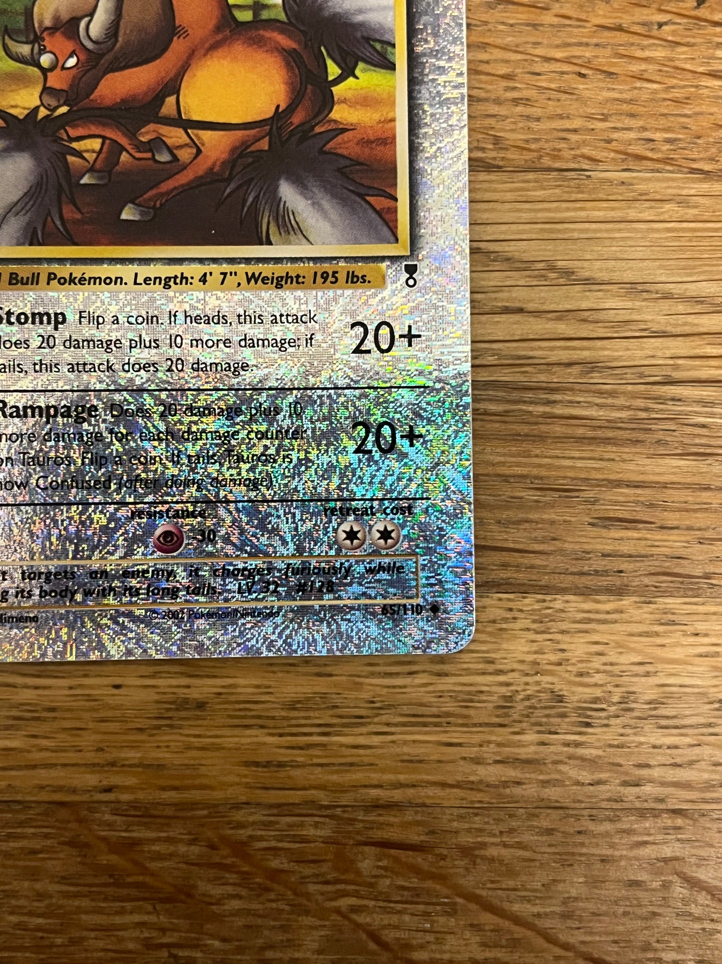 Tauros Reverse Holo 65/110 Legendary Collection NM Single Pokemon Card