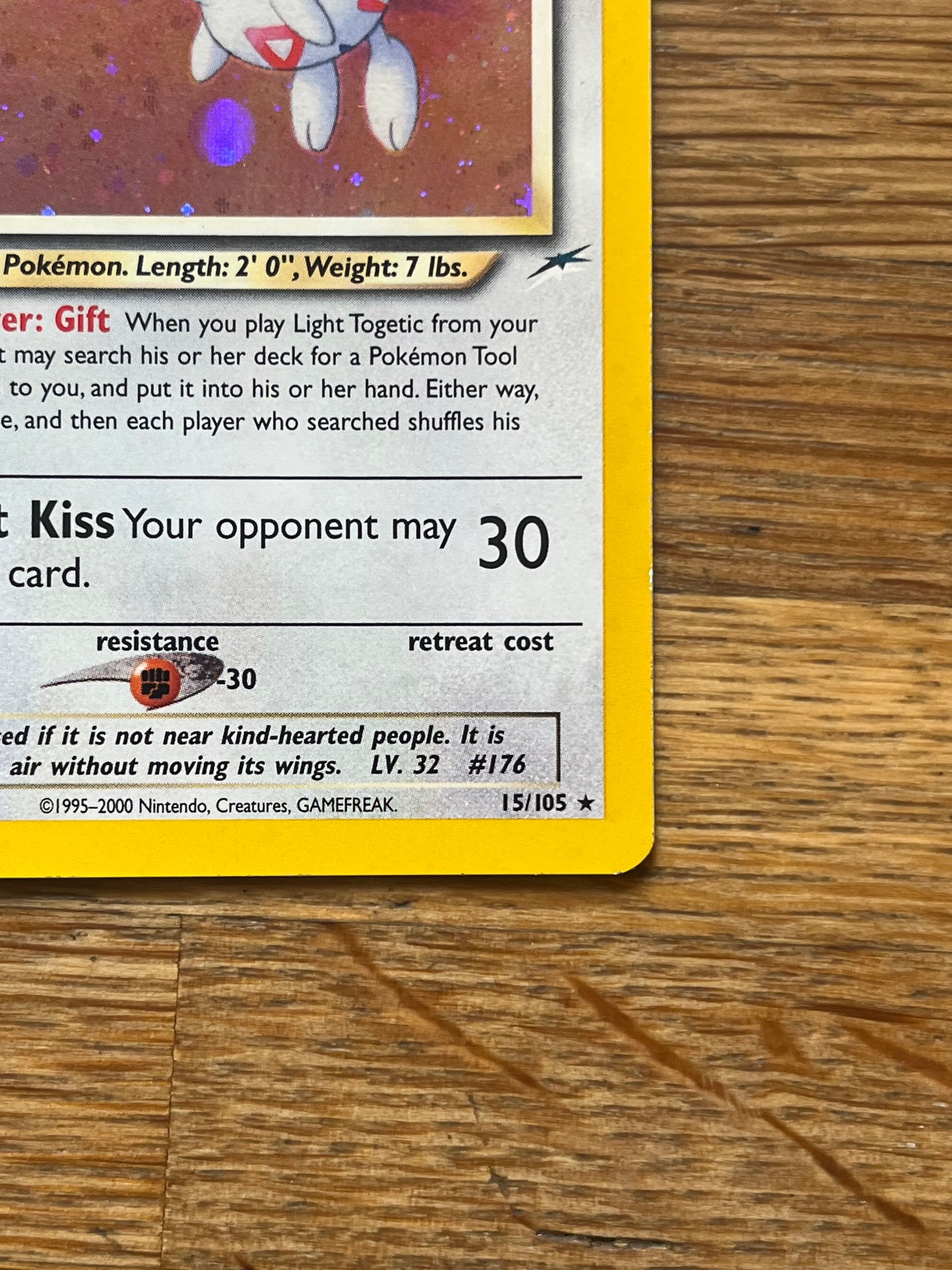 Light Togetic Holo 15/105 Neo Destiny NM Single Pokemon Card