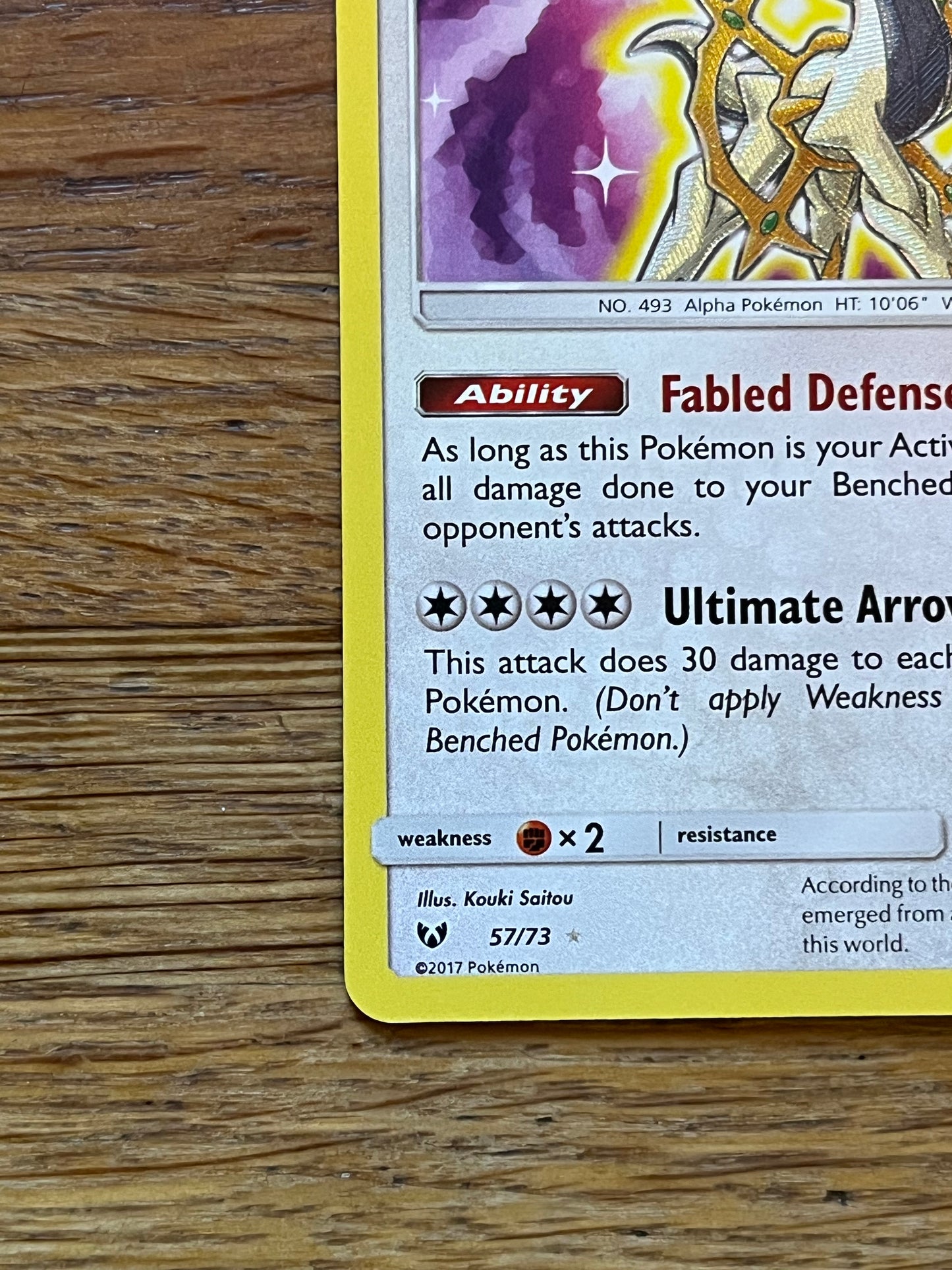 Shining Arceus 57/73 Shining Legends NM Single Pokémon Card