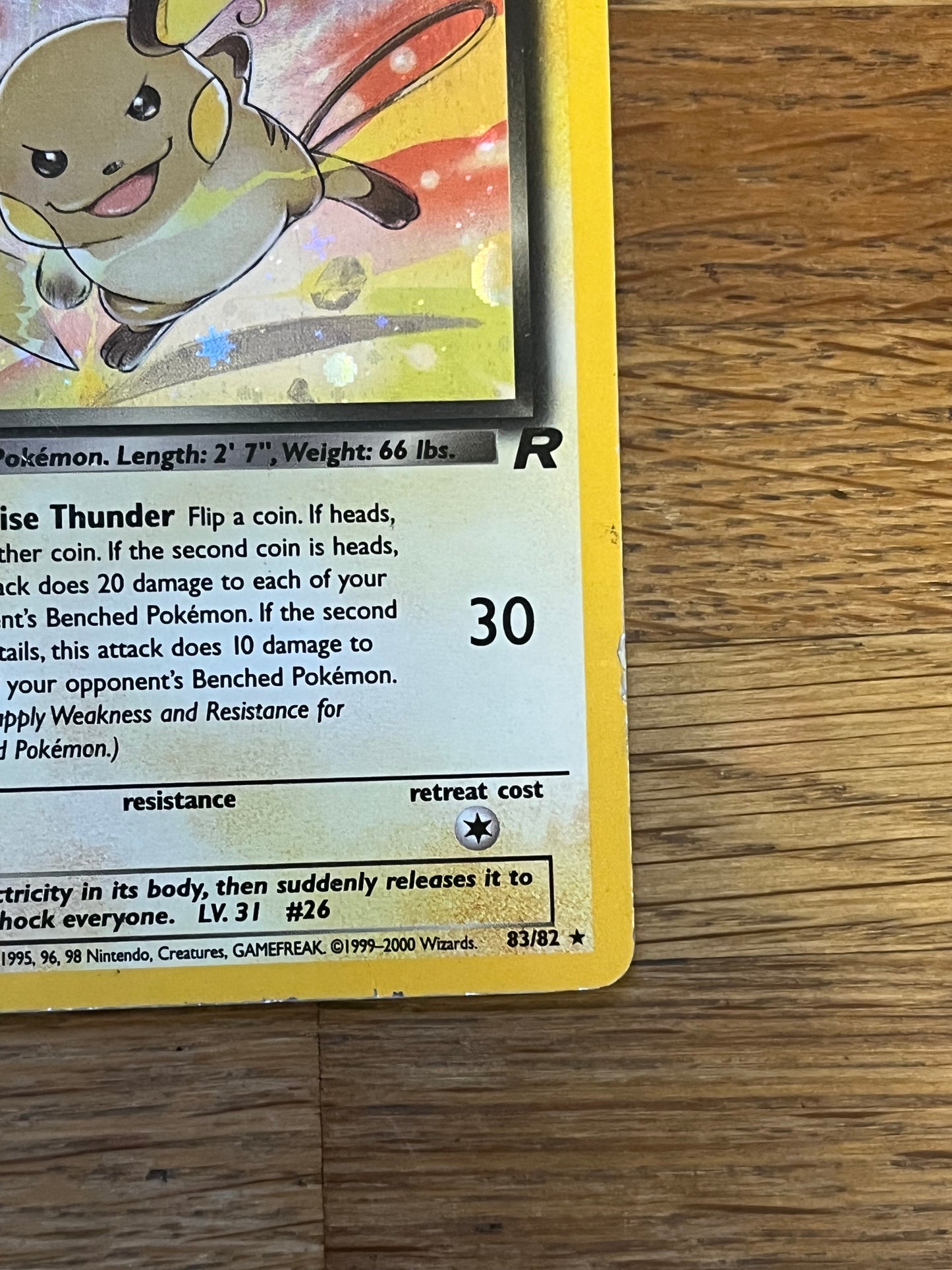 Dark Raichu Holo 83/82 Team Rocket LP Single Pokémon Card