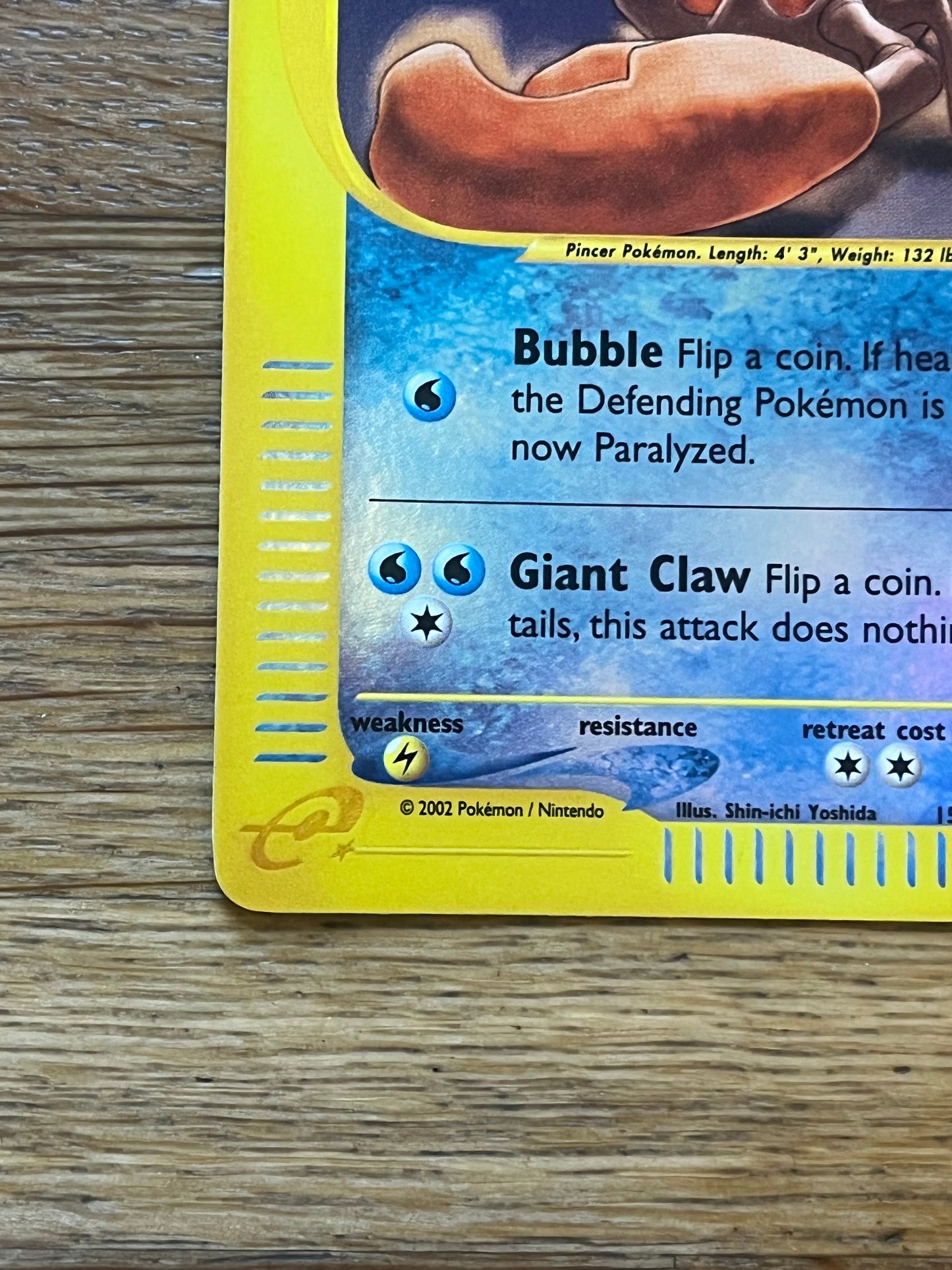 Kingler Reverse Holo 15/165 Expedition NM Single Pokemon Card