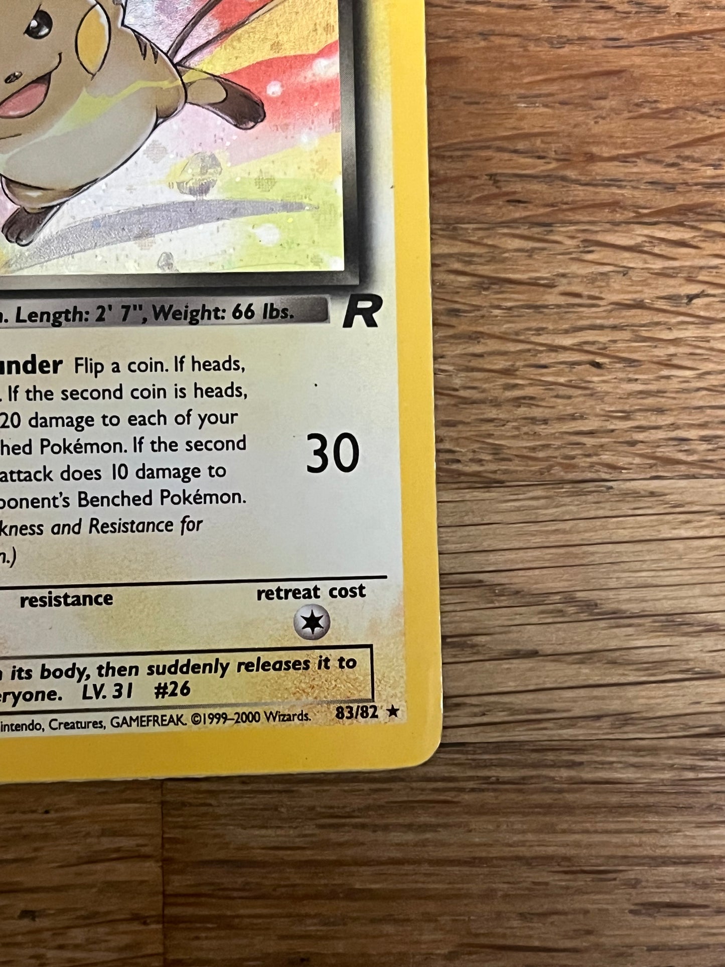 Dark Raichu Holo 83/82 Team Rocket NM Single Pokémon Card