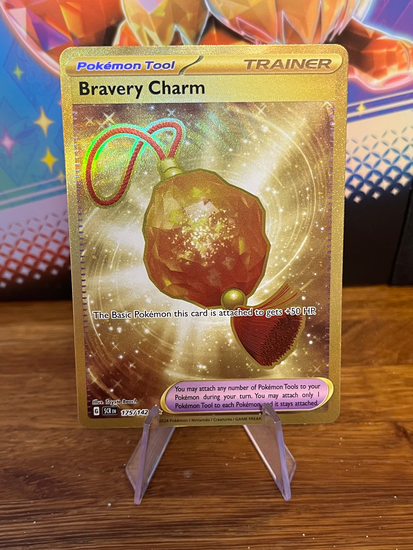 Bravery Charm Hyper Rare 175/142 Stellar Crown NM Single Pokémon Card