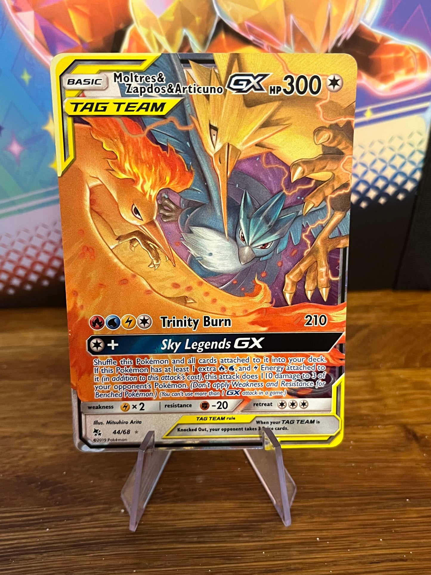 Moltres & Zapdos & Articuno GX 44/68 Hidden Fates NM Single Pokémon Card