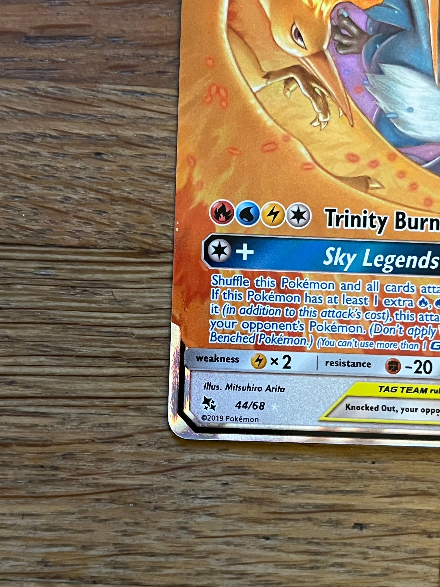 Moltres & Zapdos & Articuno GX 44/68 Hidden Fates NM Single Pokémon Card