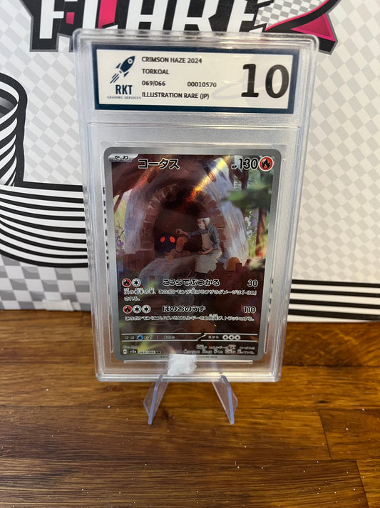 Torkoal 069/066 Japanese Crimson Haze RKT 10 Graded Pokémon Card