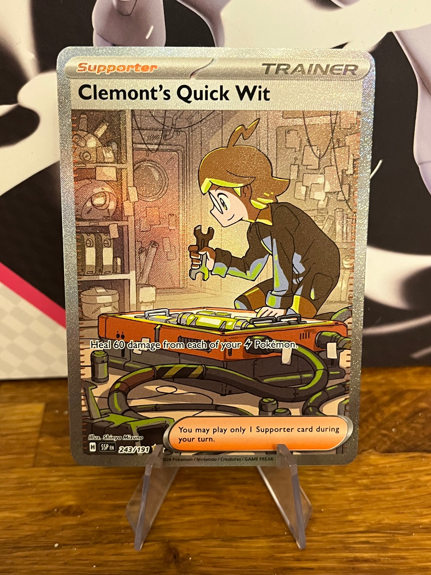 Clemont's Quick Wit Special Illustration Rare 243/191 Surging Sparks NM Single Pokémon Card