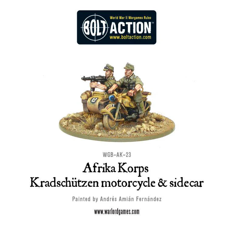 German Afrika Korps Kradschutzen Motorcycle & Sidecar