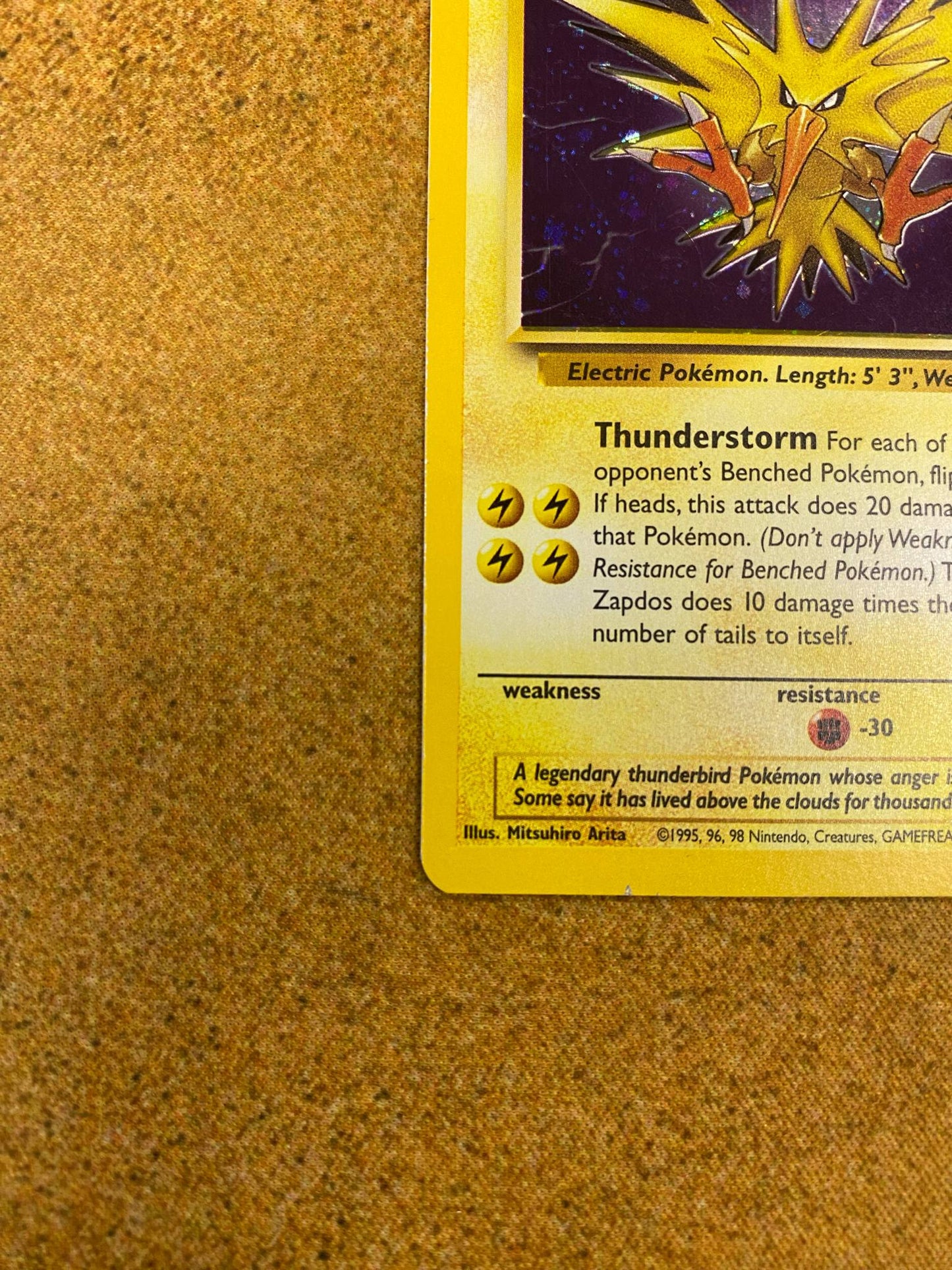 Zapdos Holo 15/62 Fossil Single Pokémon Card