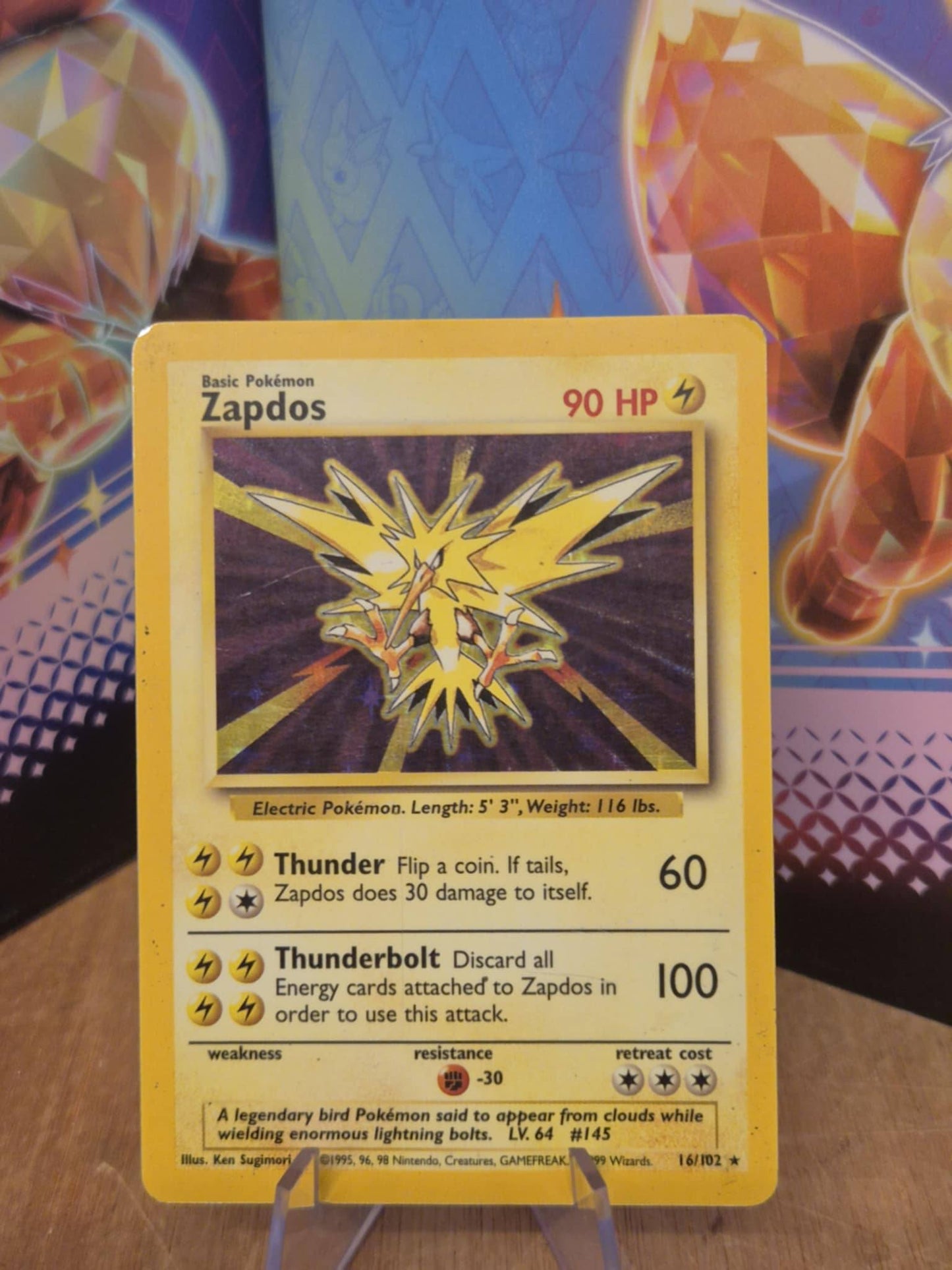 Zapdos Holo 16/102 Base Set Single Pokémon Card