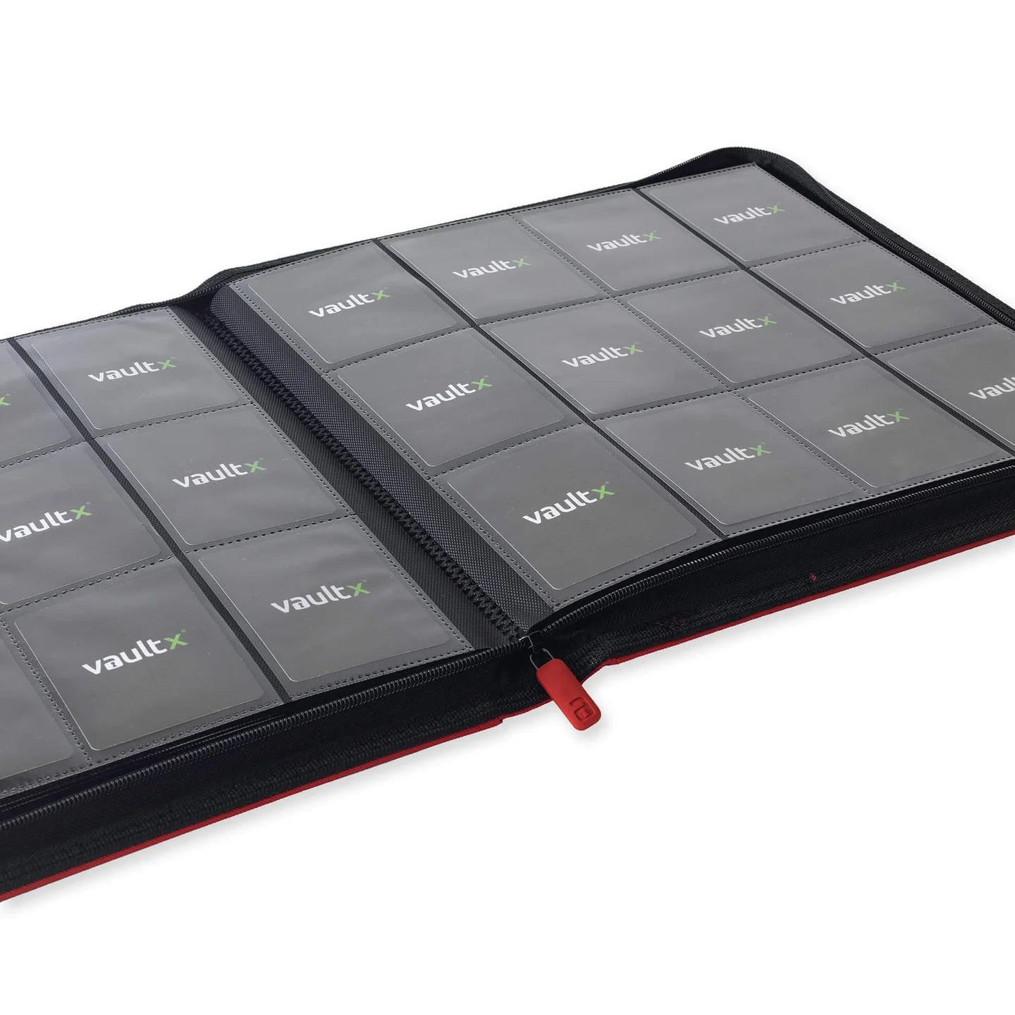 12 Pocket Exo Tec Zip Binder - Fire Red
