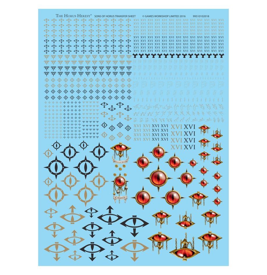 Sons Of Horus Transfer Sheet