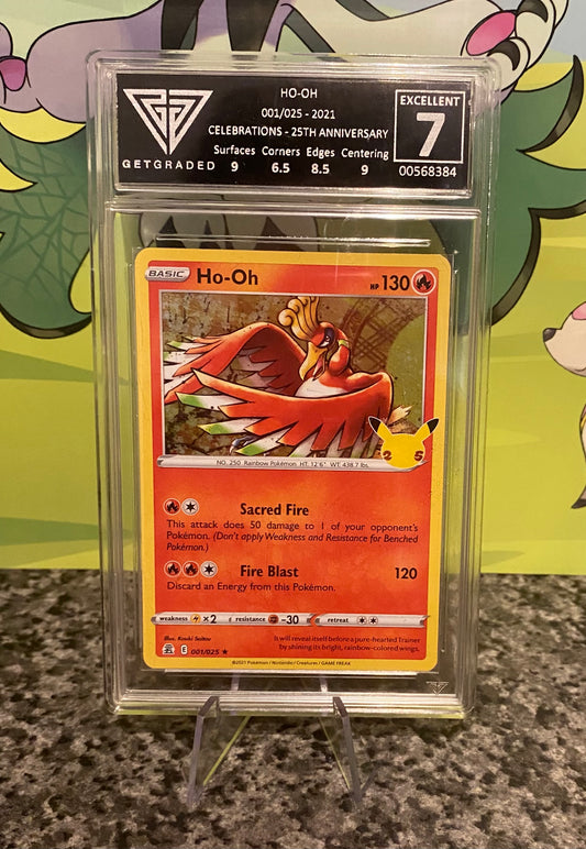 Ho-Oh 001/025 Celebrations 25th Anniversary Get Graded 7 Graded Pokémon Card