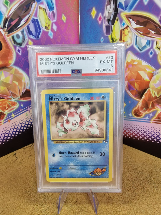 Misty's Goldeen #30 Gym Heroes PSA 6 Graded Pokémon Card