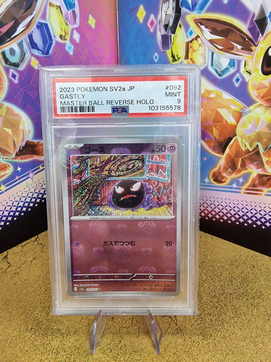 Gastly Master Ball Reverse Holo #092 Japanese SV2a 151 PSA 9 Graded Pokémon Card