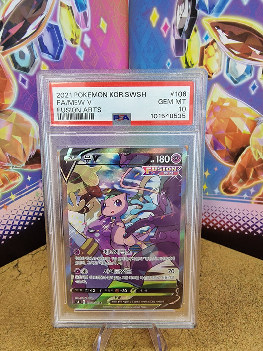 Mew V #106 Korean Fusion Arts PSA 10 Graded Pokémon Card