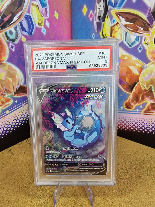 Vaporeon V #181 Black Star Promos PSA 9 Graded Pokémon Card