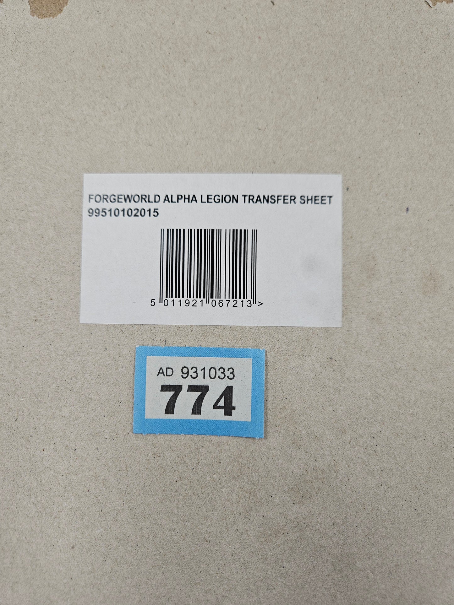 Alpha Legion Transfer Sheet #774 Space Marines Warhammer 40k
