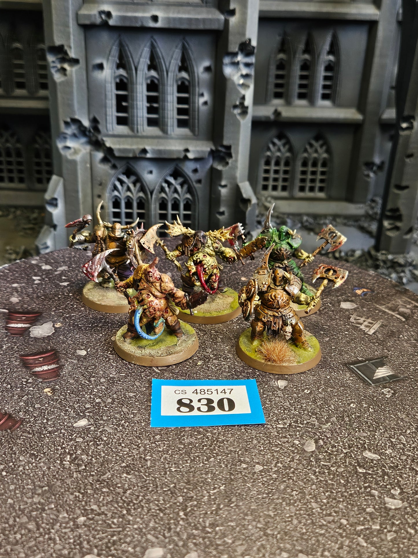 * 5x Putrid Blightkings #830 Very Well Painted Maggotkin Warhammer 40k