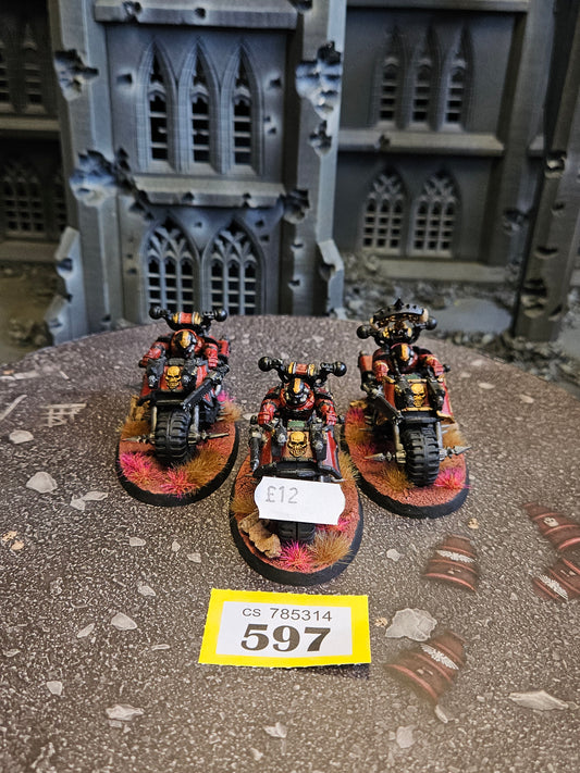 * 3x Chaos Bikers #597 Chaos Space Marines Warhammer 40k