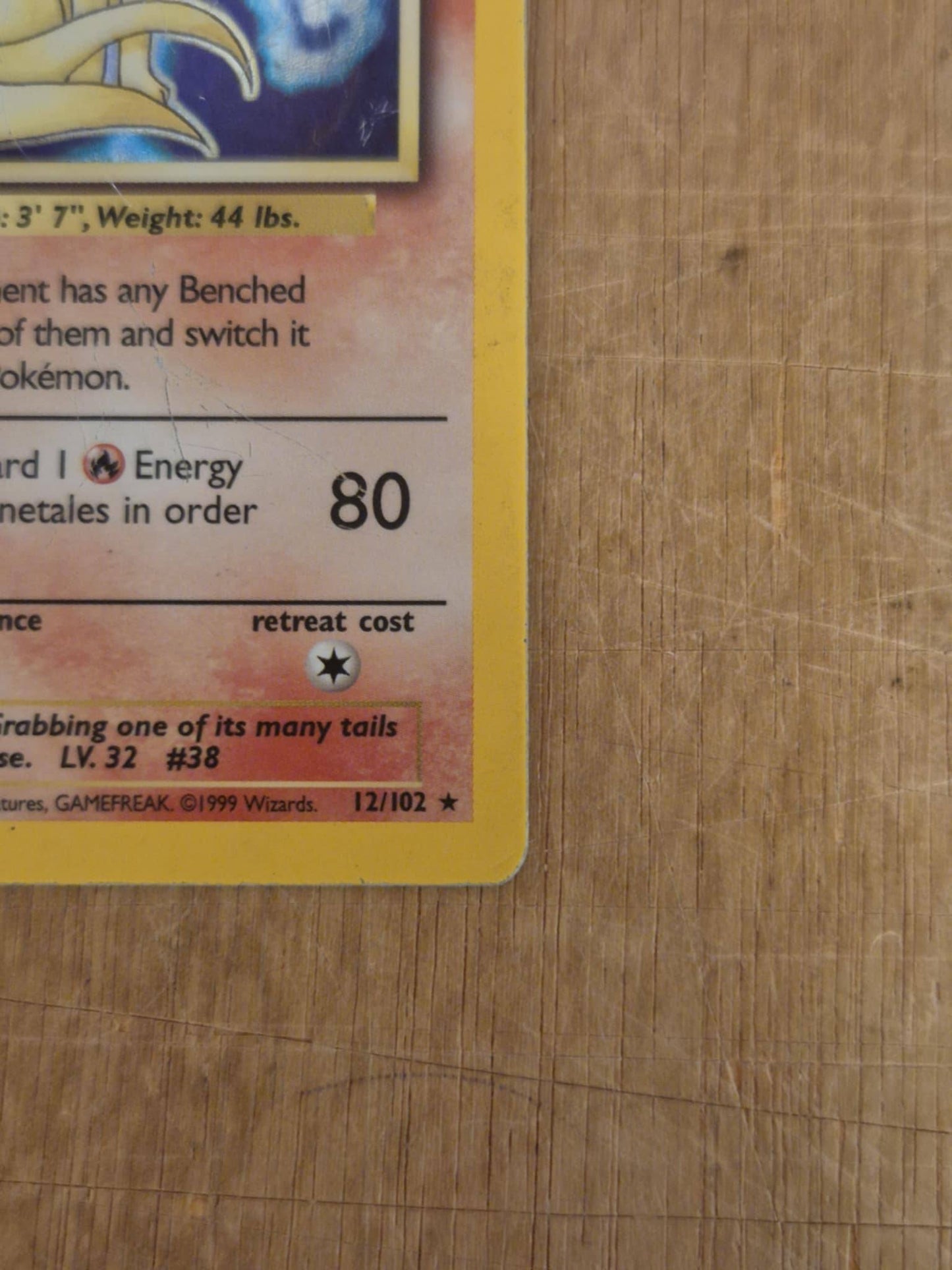 Ninetales Holo 12/102 Base Set Single Pokémon Card
