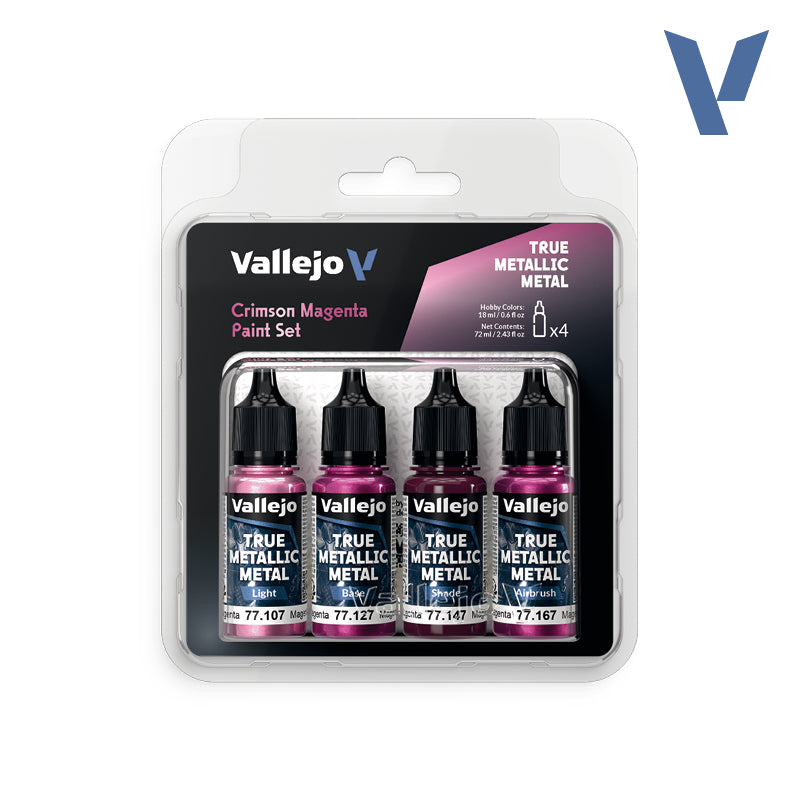Vallejo True Metallic Metals - Crimson Magenta Paint Set