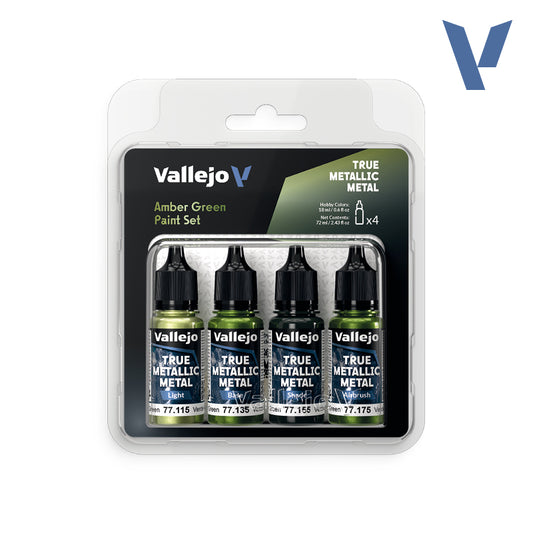 Vallejo True Metallic Metals - Amber Green Paint Set