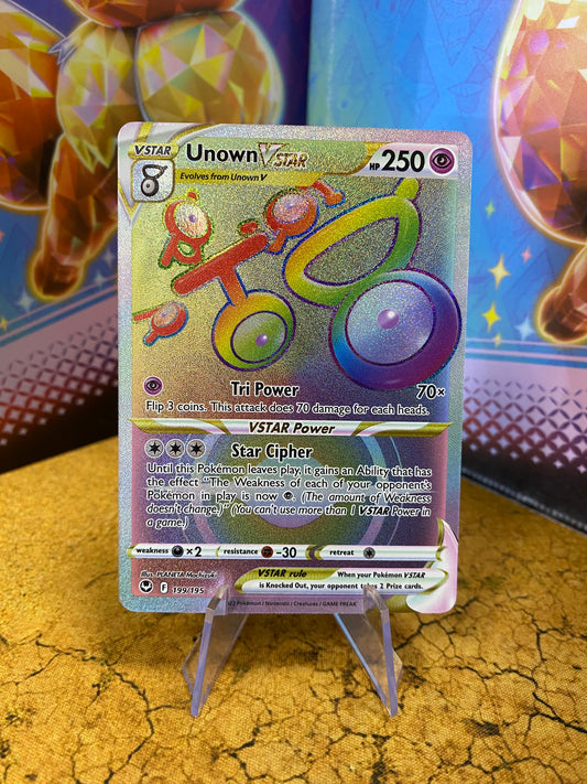 Unown V Star 199/195 Silver Tempest Single Pokemon Card