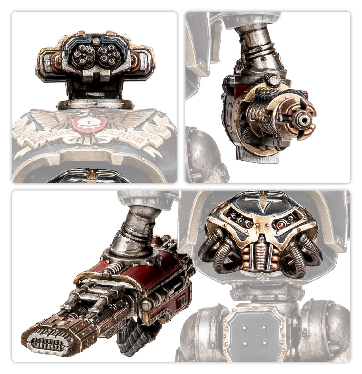 Reaver Titan Weapons - Graviton Obliterator, Volkite Annihilator, Vulcan Mega-Bolter, and Conversion Beam Dissolutor