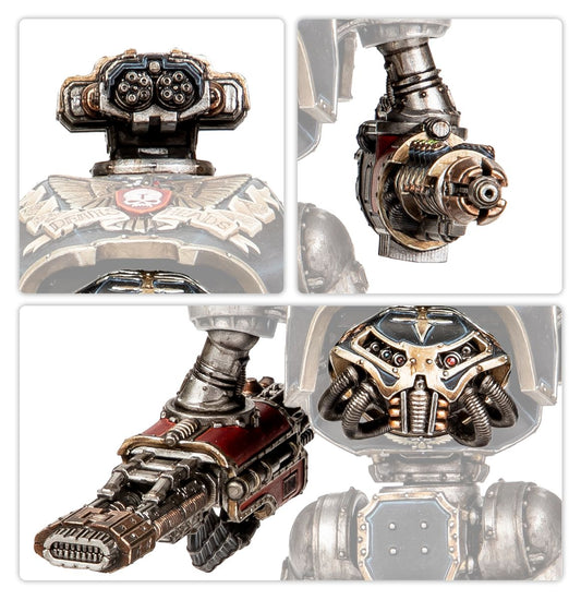 Reaver Titan Weapons - Graviton Obliterator, Volkite Annihilator, Vulcan Mega-Bolter, and Conversion Beam Dissolutor